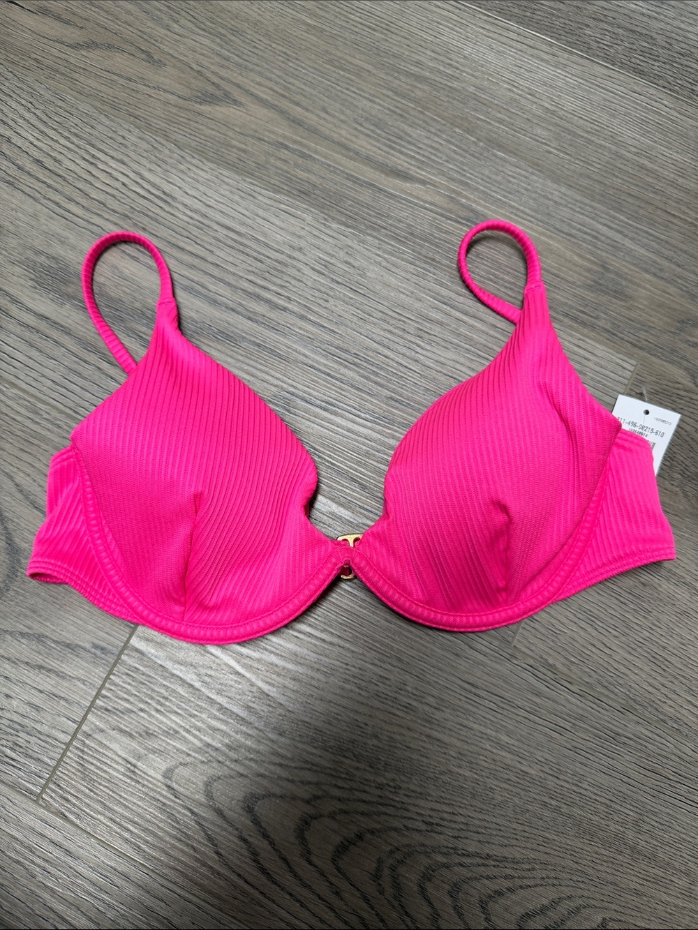 Hollister Hot Pink Ribbed Underwire Bikini Top